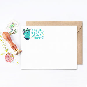 Succulent Personalized Stationery