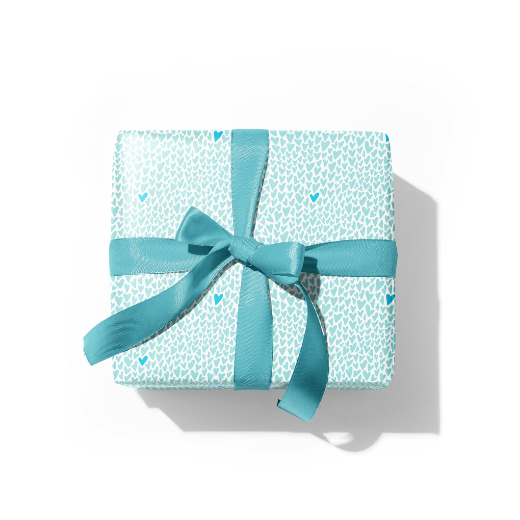 Blue Hearts Gift Wrap