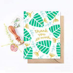 Monstera Gold Foil Thank You Card