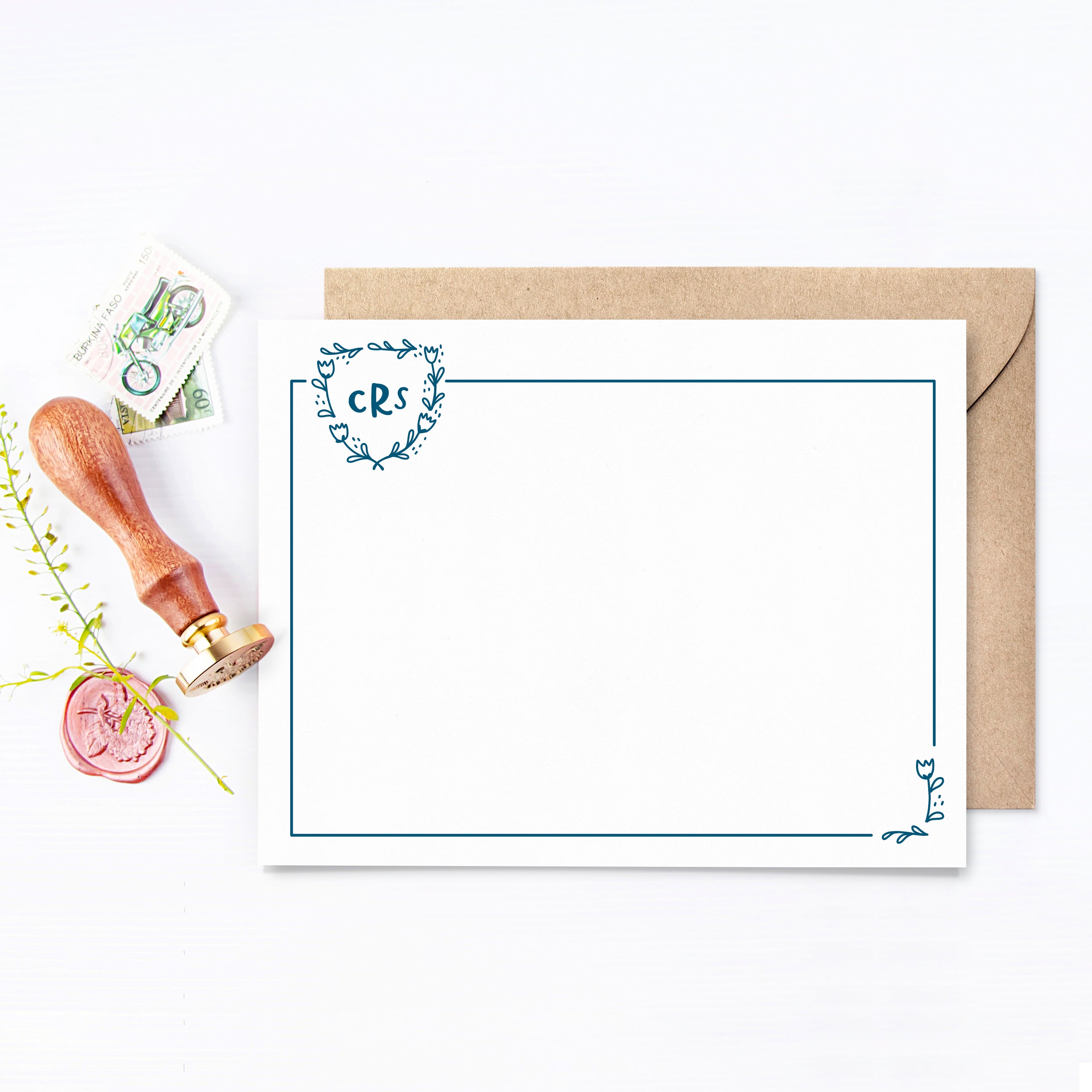 Personalized Stationery Note Cards With Kraft Envelopes Custom