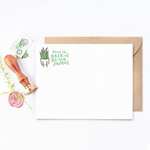 Succulent Personalized Stationery