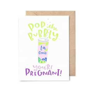Pop The Bubbly Pregnancy Card