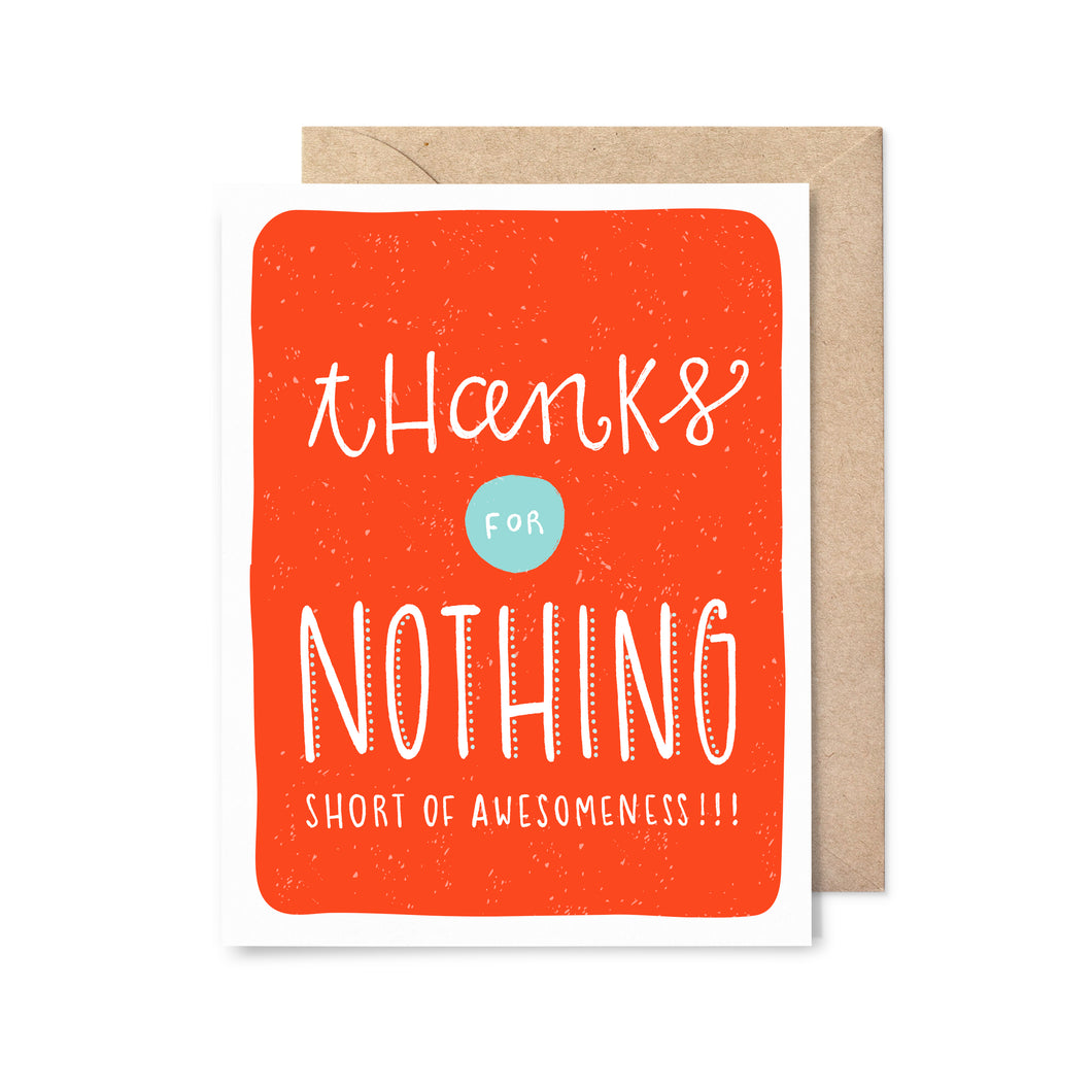 Thanks For Nothing Thank You Card